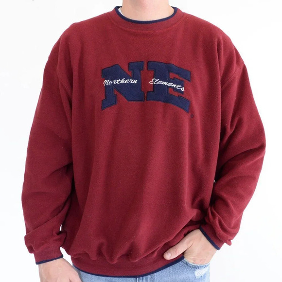 Vintage Northern Elements  Red Crewneck Sweater - Picture 1 of 12